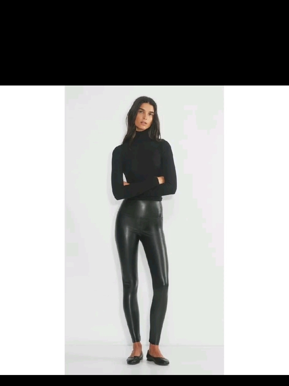 Wilfred Free Aritzia Shiny High-Rise Faux Leather Leggings - Black